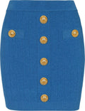 Balmain Button-detail knitted miniskirt