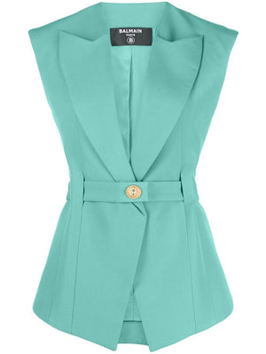 Balmain Sleeveless belted jacket