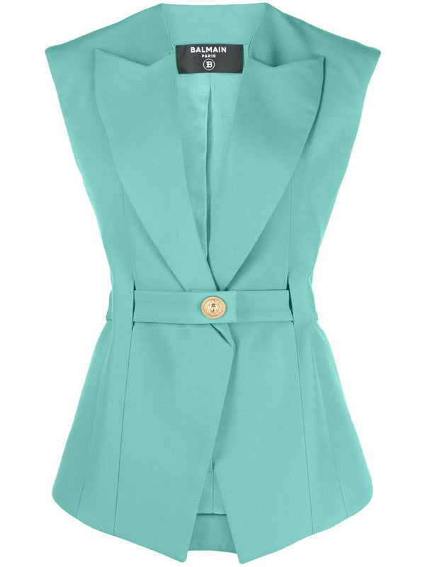 Balmain Sleeveless belted jacket