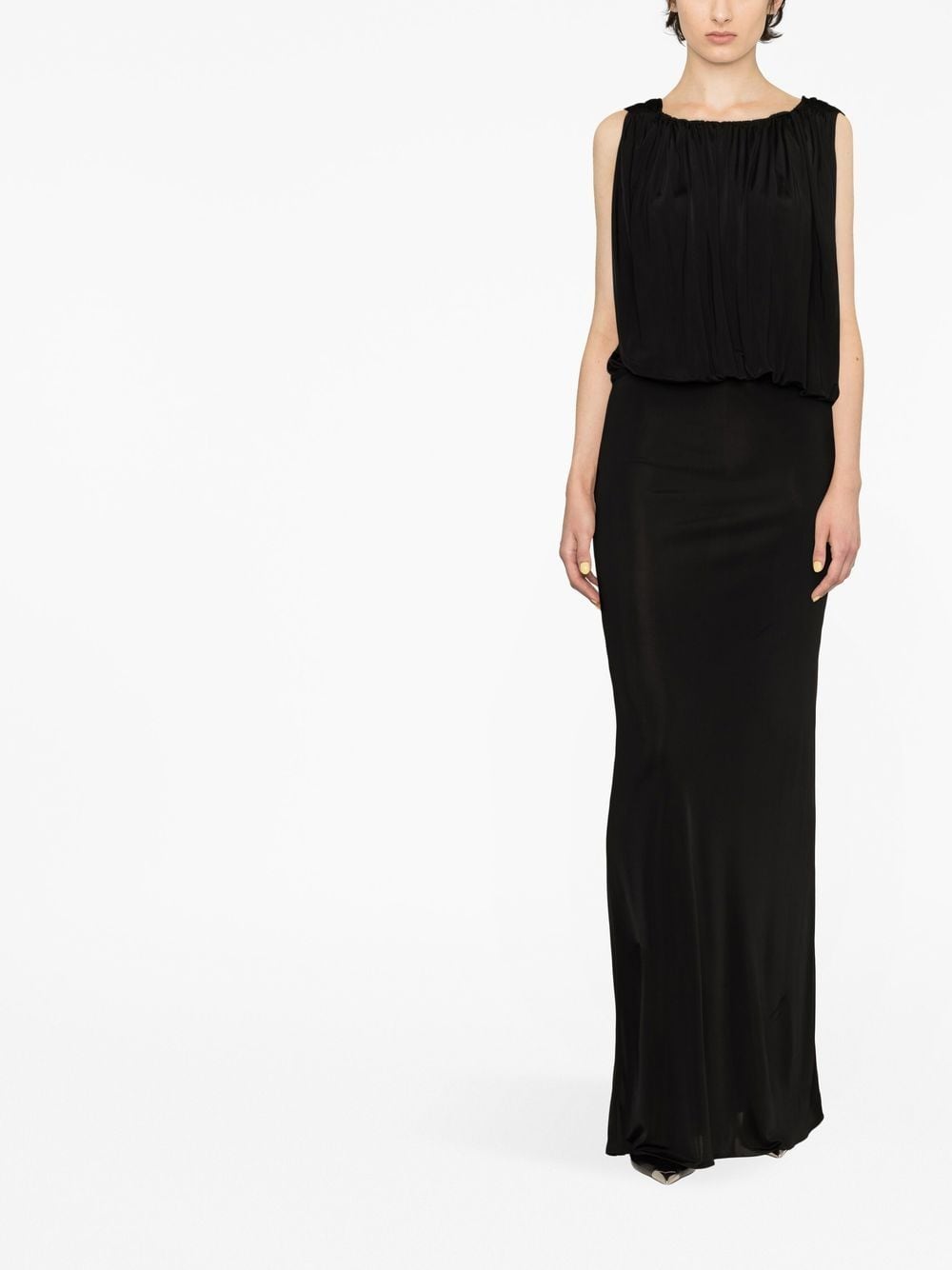 Saint Laurent draped sleeveless jersey dress