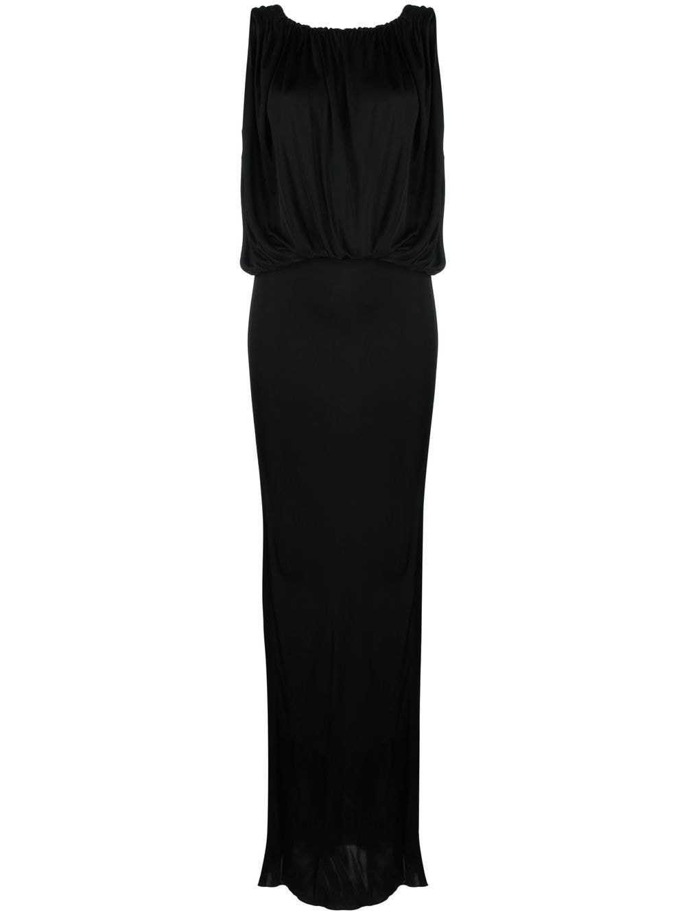 Saint Laurent draped sleeveless jersey dress