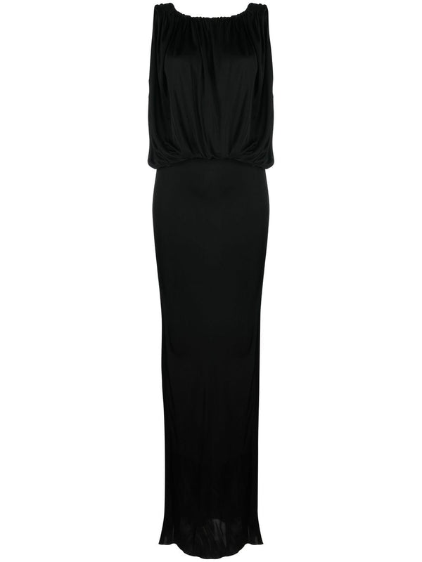 Saint Laurent draped sleeveless jersey dress
