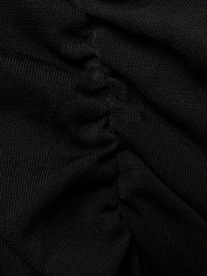 Saint Laurent semi-sheer one-sleeve long dress