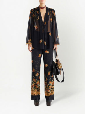 Etro Straight trousers with paisley print