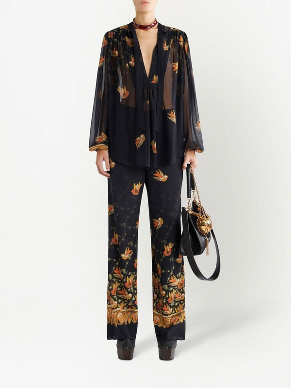 Etro Straight trousers with paisley print