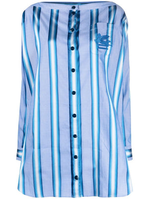 Etro Vertical-stripe long-sleeve shirt dress