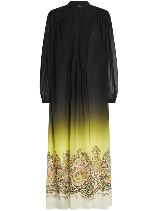 Etro Silk dress with paisley print and gradient effect