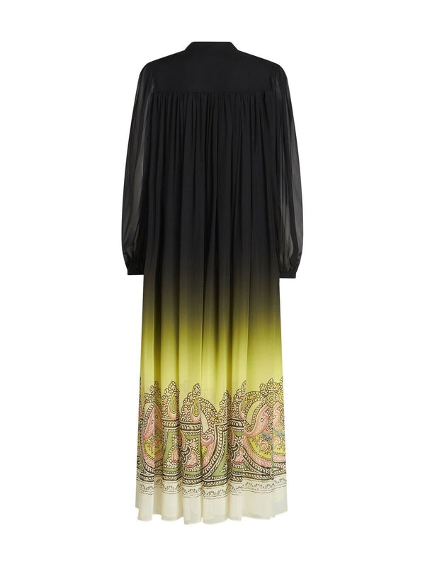Etro Silk dress with paisley print and gradient effect