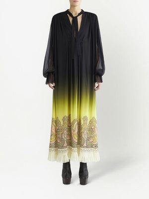 Etro Silk dress with paisley print and gradient effect