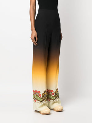 Etro Graphic-print straight-leg trousers