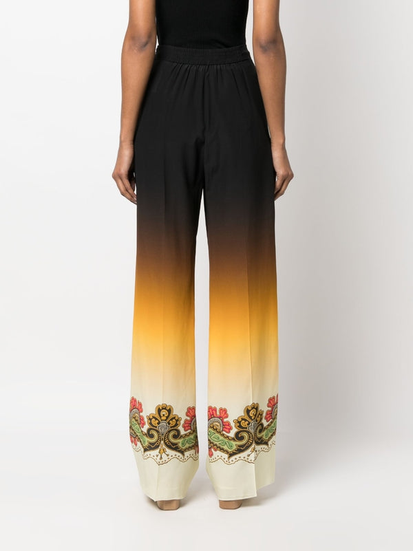 Etro Graphic-print straight-leg trousers
