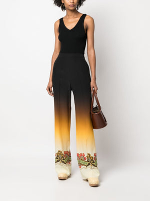 Etro Graphic-print straight-leg trousers