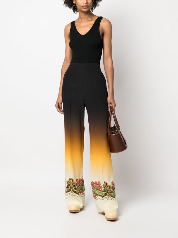 Etro Graphic-print straight-leg trousers