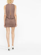 Saint Laurent Sleeveless Draped Minidress