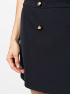 Alexander McQueen wool-cotton blend mini wrap skirt