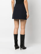 Alexander McQueen wool-cotton blend mini wrap skirt