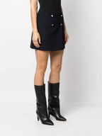 Alexander McQueen wool-cotton blend mini wrap skirt