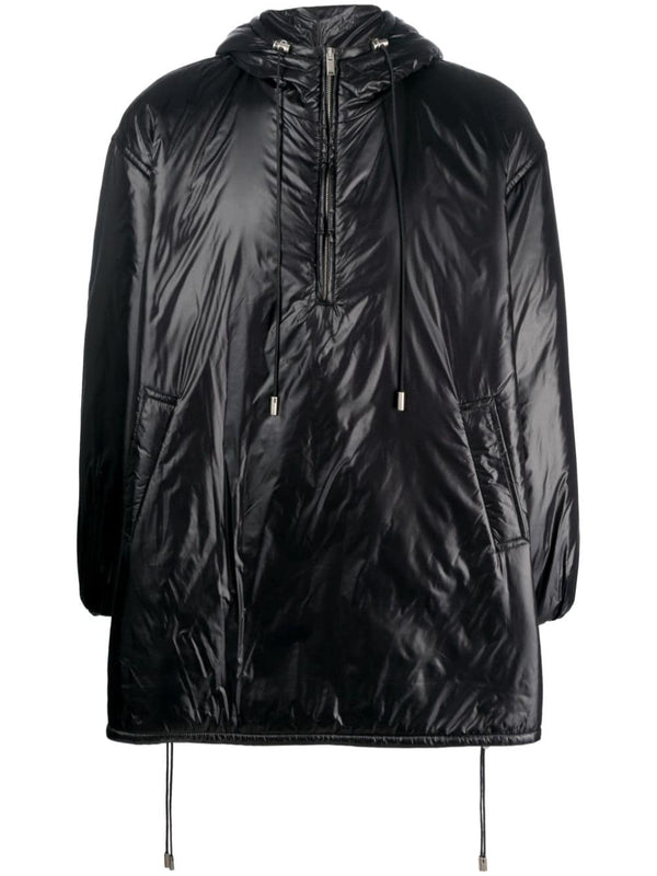 Saint Laurent Cassandre logo-embossed hooded raincoat