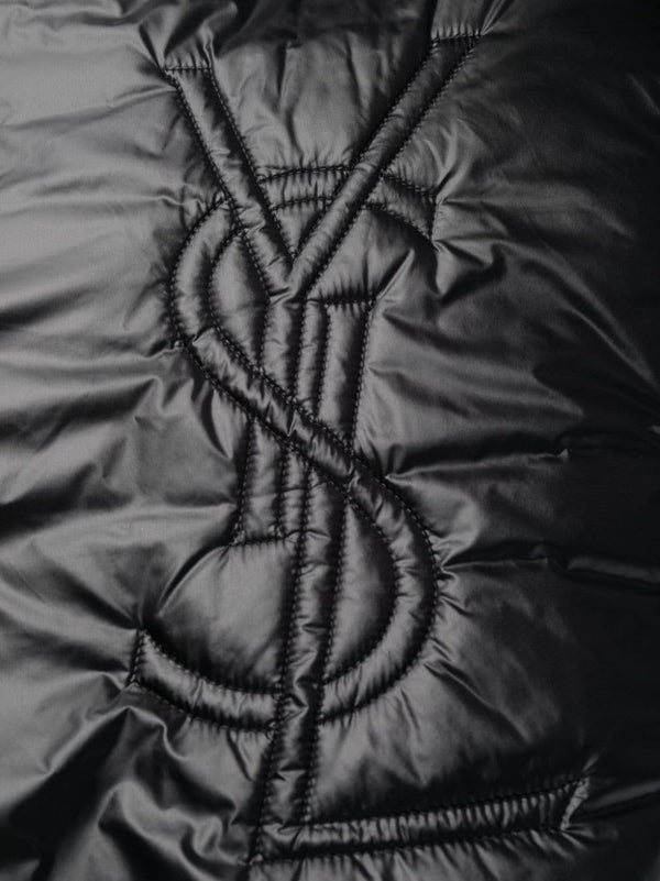 Saint Laurent Cassandre logo-embossed hooded raincoat