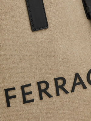 Ferragamo logo-embossed leather tote bag