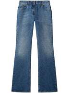 Off White Mid-rise flared jeans