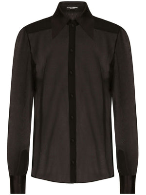 Dolce & Gabbana Silk chiffon shirt with satin details