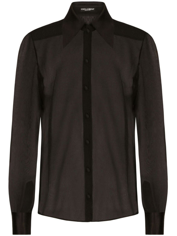 Dolce & Gabbana Silk chiffon shirt with satin details