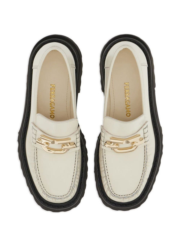 Ferragamo Gancini-plaque Leather Loafers