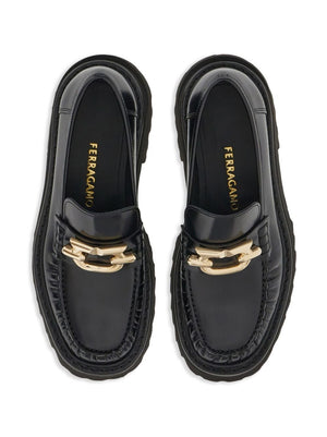 Ferragamo Gancini-buckle Leather Loafers