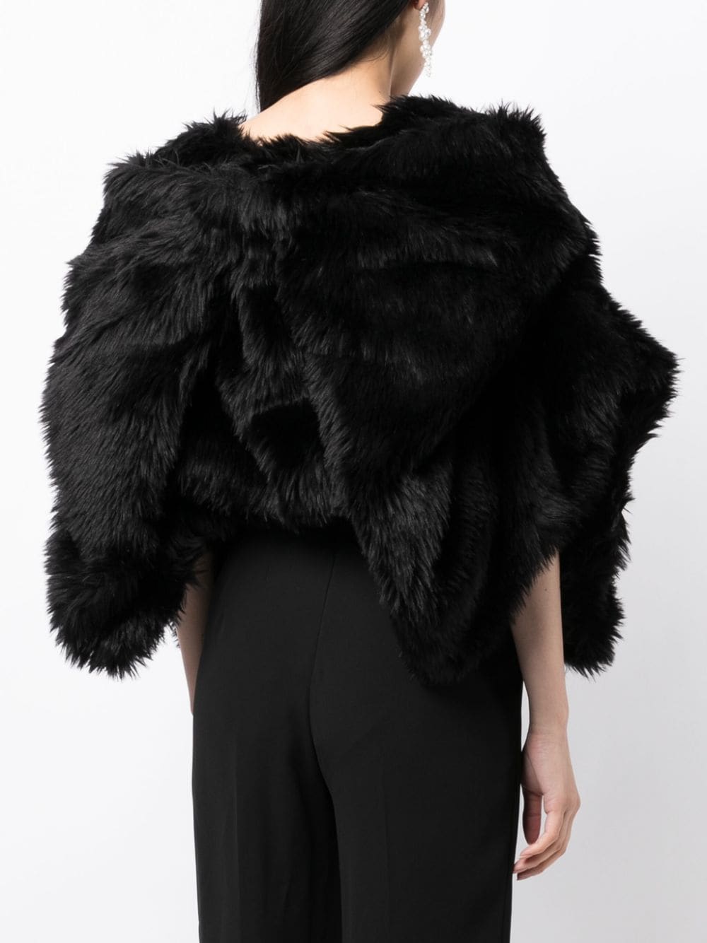 Comme Des Garcons بلوزة قصيرة بتصميم فرو
