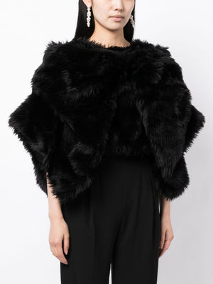 Comme Des Garcons Fur-design cropped blouse