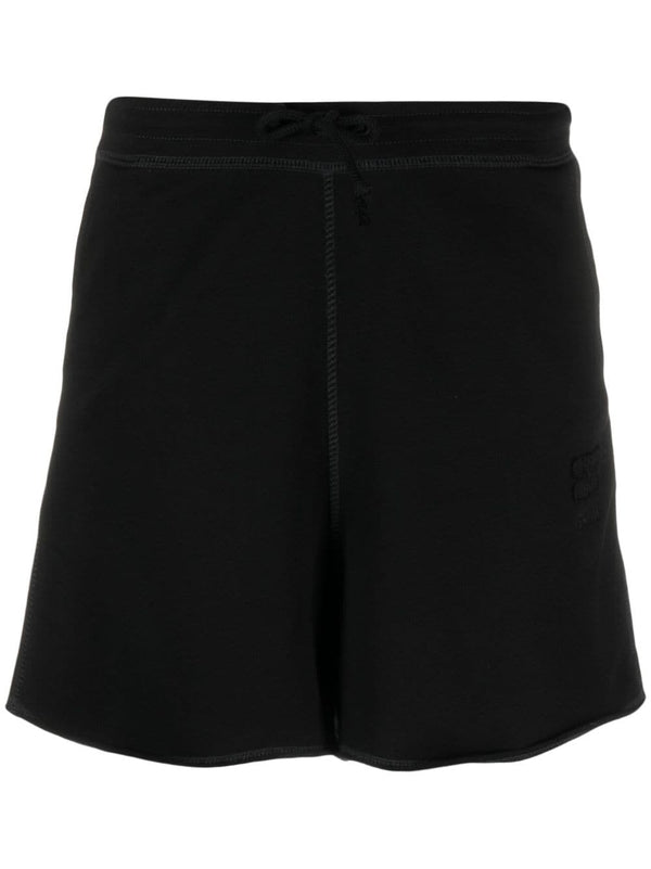Ganni logo-patch shorts