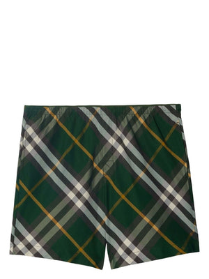 Burberry checkered twill swim shorts