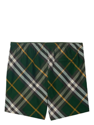 Burberry checkered twill swim shorts