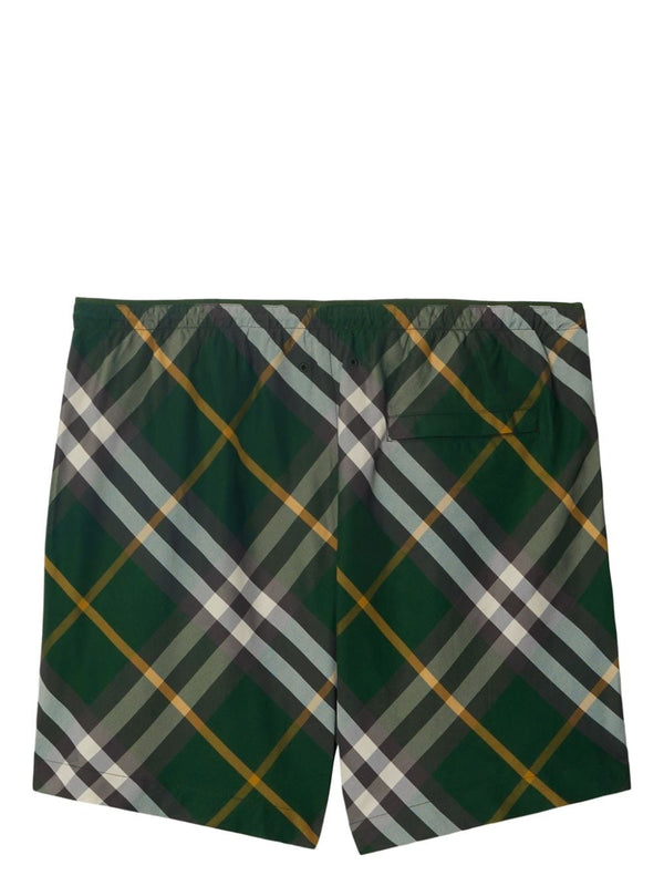 Burberry checkered twill swim shorts