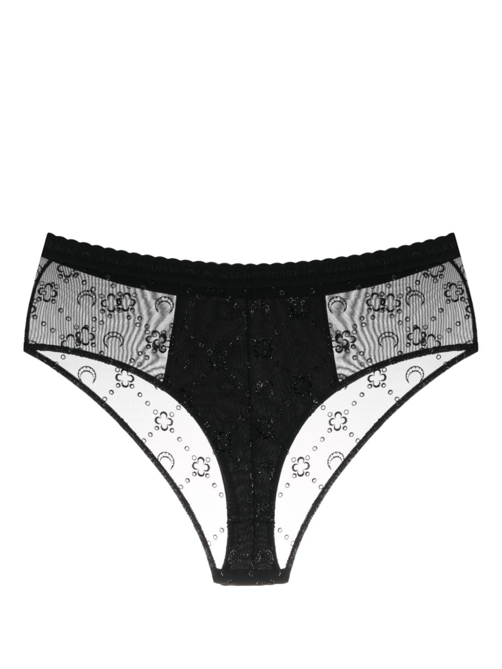 Marine Serre Mesh briefs with flocked monogram