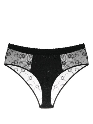 Marine Serre Mesh briefs with flocked monogram