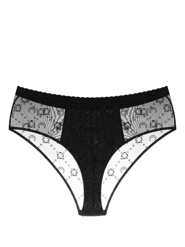 Marine Serre Mesh briefs with flocked monogram