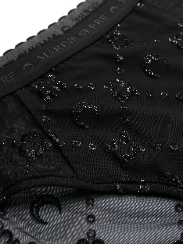 Marine Serre Mesh briefs with flocked monogram