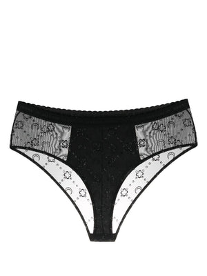 Marine Serre Mesh briefs with flocked monogram