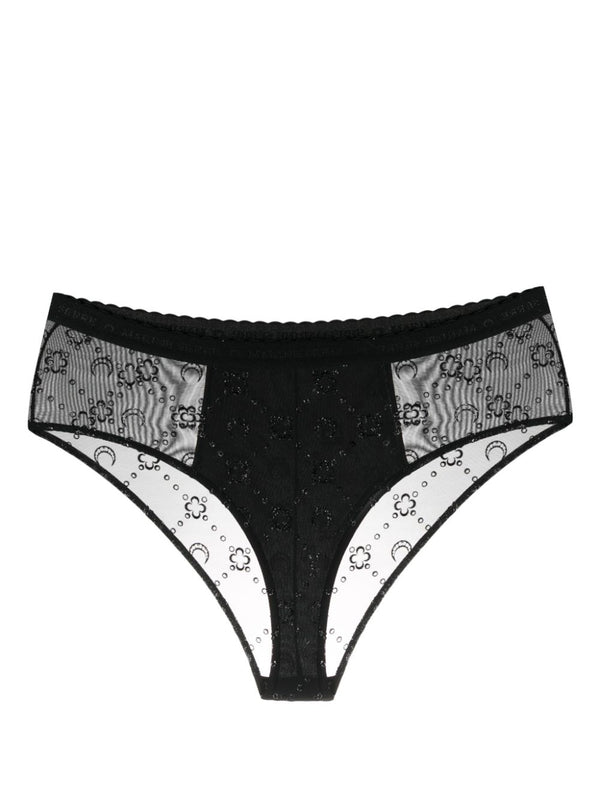 Marine Serre Mesh briefs with flocked monogram