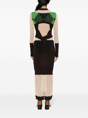 Marine Serre Regenerated lozenge-knit midi dress