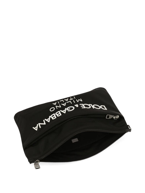 Dolce & Gabbana Nylon pouch with rubberized logo