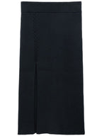 Filippa K Conscious Criteria page Cable knit asymmetrical skirt