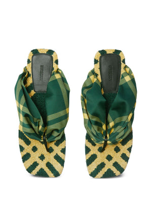 Burberry check pool flat slides
