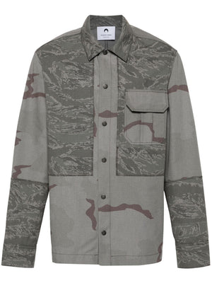 Marine Serre Rispstop classic-collar shirt jacket