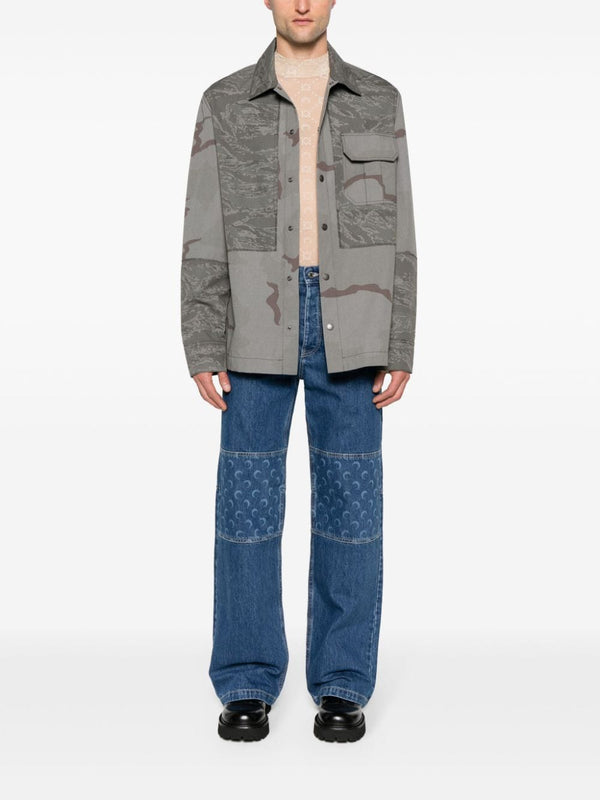 Marine Serre Rispstop classic-collar shirt jacket