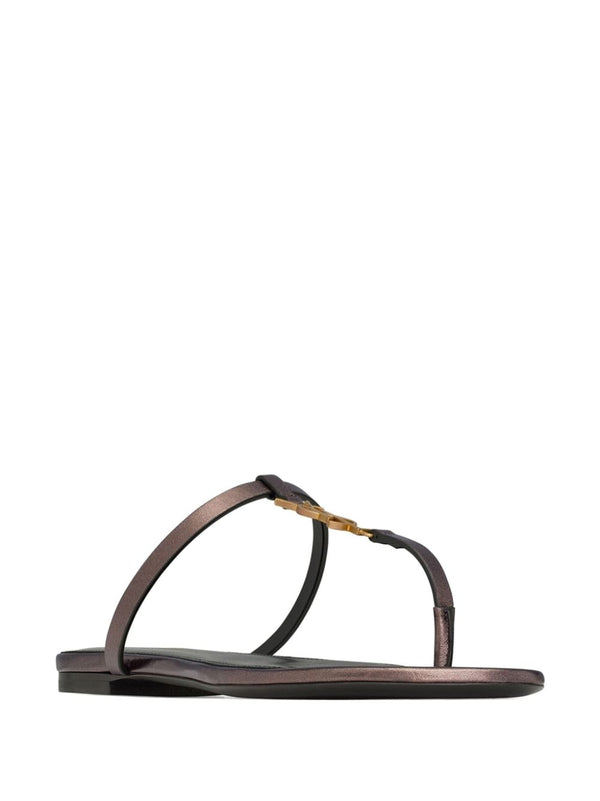 Saint Laurent Cassandre leather thong sandals