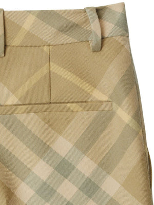Burberry check-print tailored wool trousers