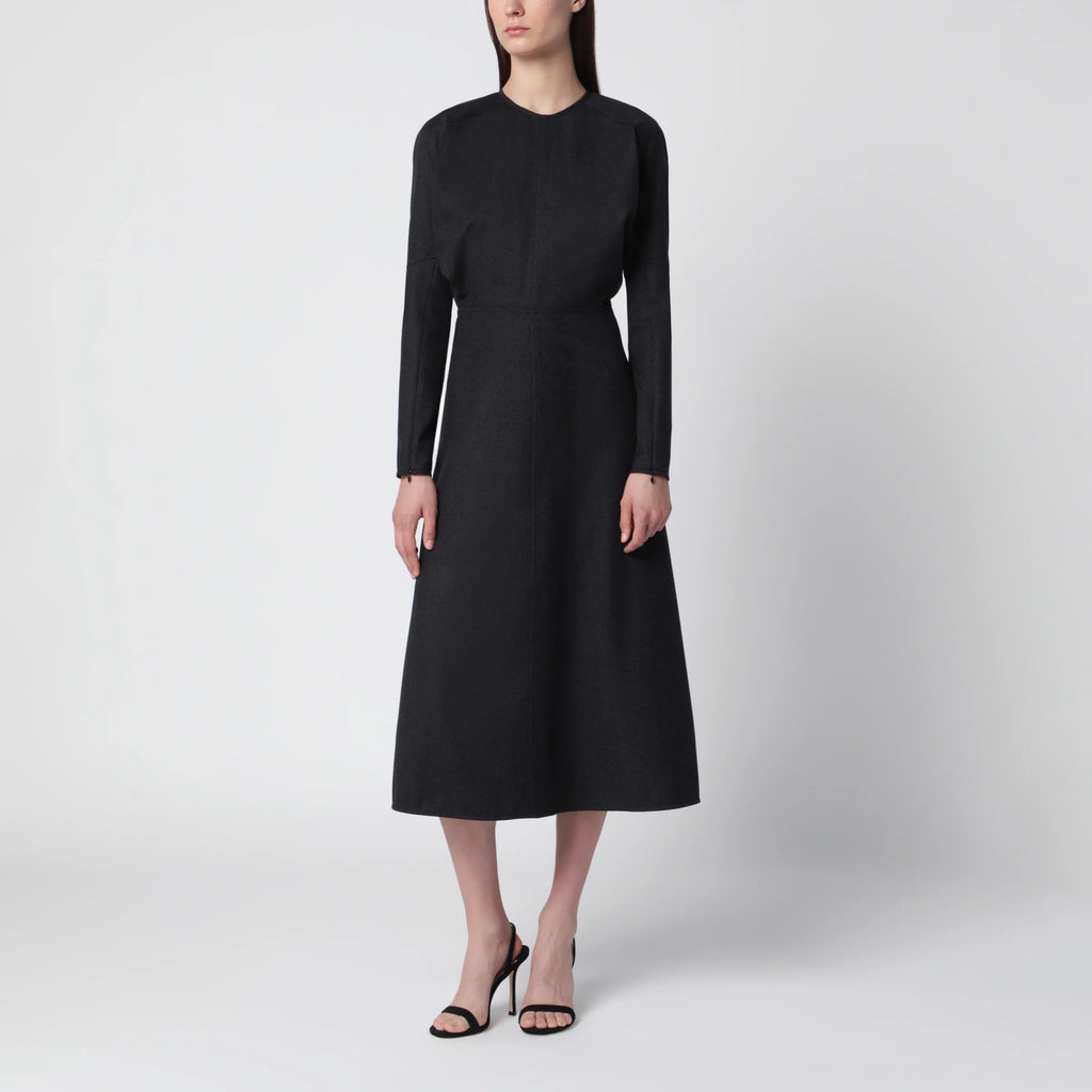 Victoria Beckham Doman virgin wool dress in dark grey mélange
